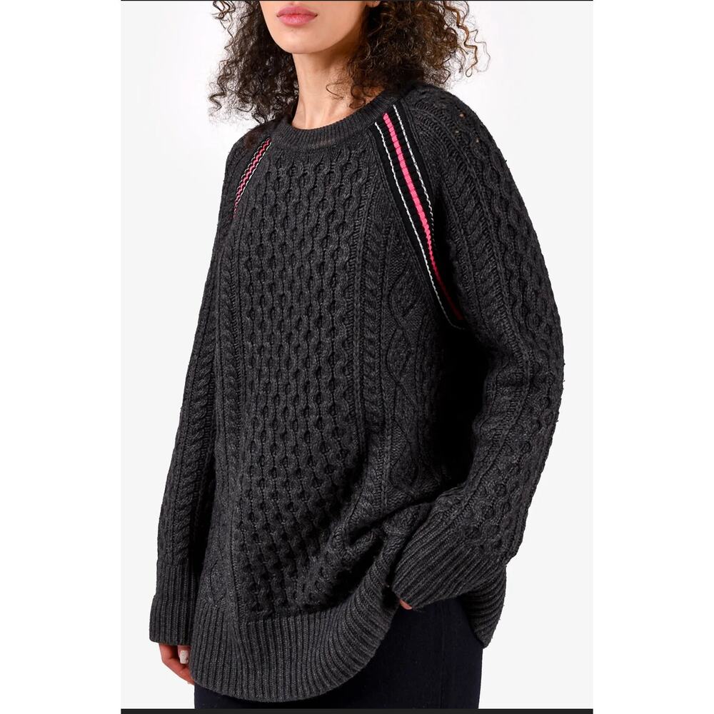 T By Alexander Wang Wool Blend Cable Knit Tunic Sweater